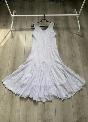 Платье белоснежное платье белого цвета не просвечивается размер s4 фото