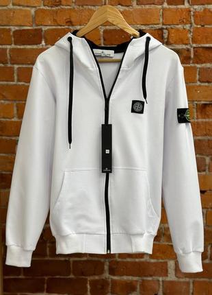 Соп худи stone island белоснежное топ качество!1 фото