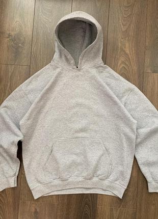 Базовое оверсайз худи gildan blank grey hoodie базовое серое худи1 фото