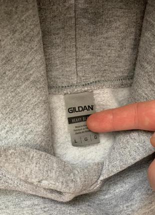 Базовое оверсайз худи gildan blank grey hoodie базовое серое худи6 фото