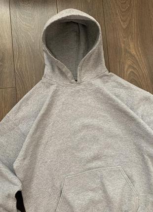 Базове оверсайз худі gildan blank grey hoodie базове сіре худі3 фото