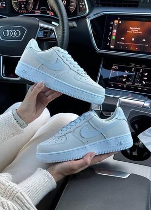 Кроссовки nike air force 1 gray blue3 фото