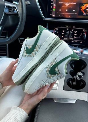 Кроссовки nike air force 1 light gray green2 фото