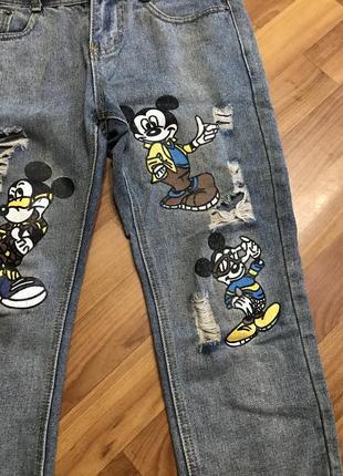 Джинсы с микки маусом mickey mouse2 фото