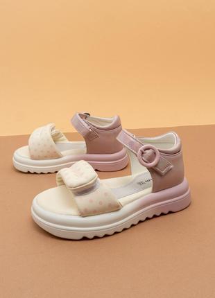 Босоніжки сандалі для дівчинки 27-32 рожеві білі детские босоножки для девочки tom.m3 фото