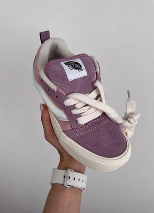 Женские кеды ванс кну премиум / vans knu platform pink / lilac premium4 фото