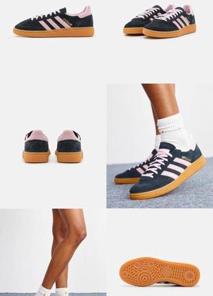 Adidas spezial handball core black clear pink gum1 фото