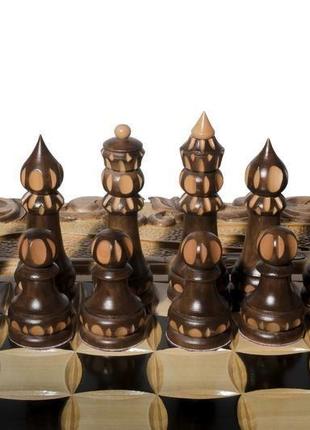 Шахматный набор "кошевой атаман" 3 в 1 (шахматы, нарды, шашки)6 фото