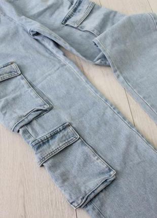 Стильный джинсовый комбинезон-карго plt5 фото