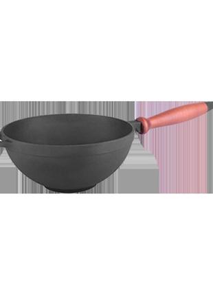 Кастрюля wok чугунная ситон с деревенняй ручкой d=260 мм, h=120 мм, объём 3,5 л