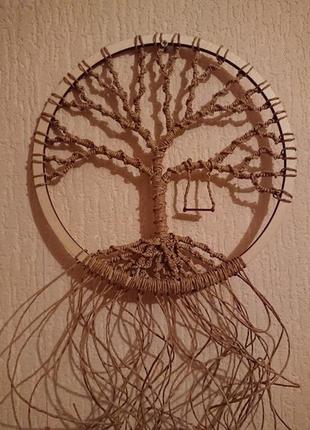 Панно макраме "дерево життя", ловець снів3 фото