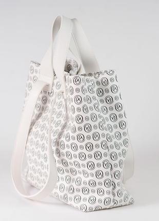 Женская сумка белая сумка тоут белый шоппер шоппер сумка с принтом2 фото