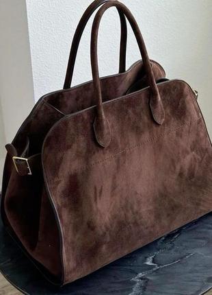 The row коричневая замшевая сумка-тоут margaux