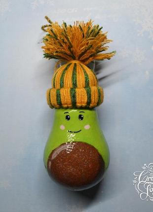 Авокадо из лампочки елочная игрушка1 фото