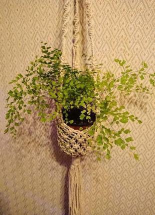 Підвісне кашпо для квітів з плетеною корзинкою під вазон6 фото