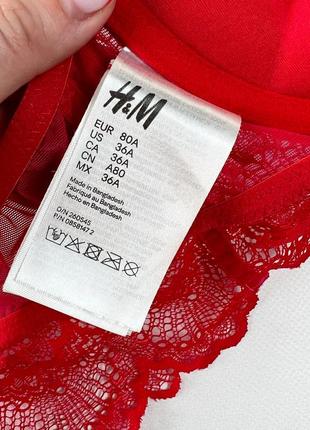 Купить красный бюстгальтер h&m супер пуш ап 80а, 75в5 фото