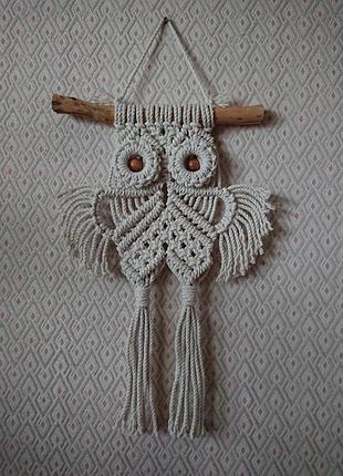 Панно макраме "сова"