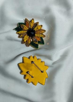 Брошка квітка соняшник6 фото