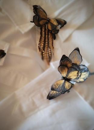 Комплект брошок "метелики"1 фото