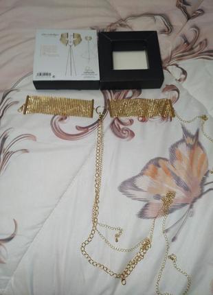Чокер с цепочками bijoux indiscrets desir metallique collar, золотой4 фото