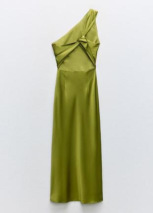 Сукня жіноча зелена асиметрична zara new4 фото