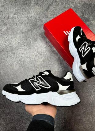 Чоловічі кросівки new balance 9060 black white чорні з білим2 фото