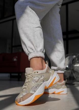 💖женские кроссовки nike m2k tekno white orange camo desert8 фото