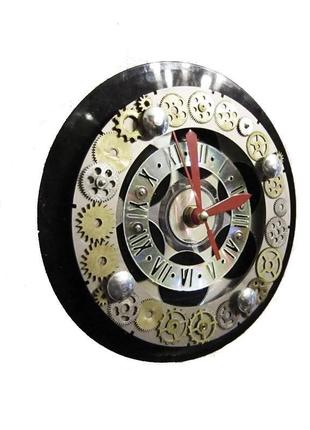 Необычные настенные декоративные креативные часы  ручной работы в стиле стимпанк.4 фото