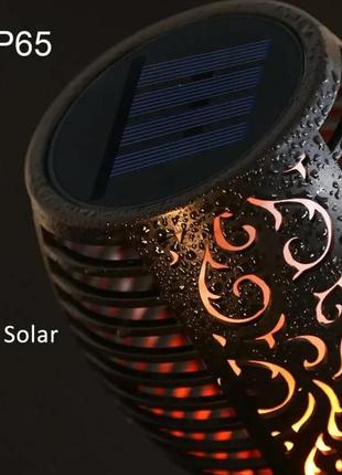 Водонепроникний ліхтар 52 см з ефектом полум'я solar flame led light sensor activated3 фото