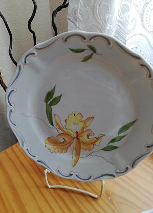 6 десертных тарелок фарфоровых "ирис" fine china lichte made in ddr