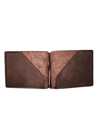 Шкіряний затиск "moneyclip" brown just feel4 фото