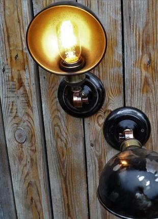 Настенный светильник в индустриальном стиле,лофт освещение,металическое бра.
