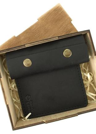 Чоловічий подарунковий набір в коробці handycover №43 чорний (ключниця, обкладинка id паспорт)2 фото