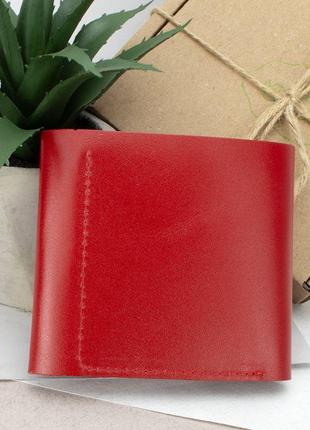 Женский кожаный кошелек маленький на кнопке handycover hc0062 красный3 фото