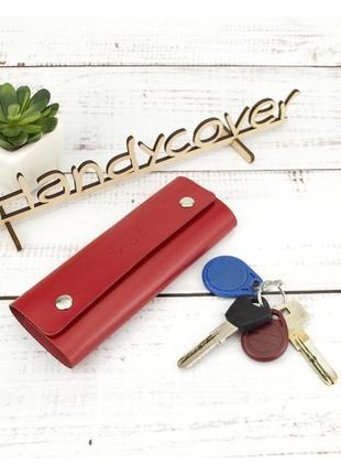 Жіночий подарунковий набір handycover №48 червоний (гаманець і ключниця)9 фото