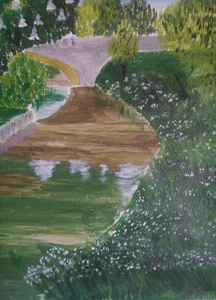 Картина "каштани над річкою"3 фото