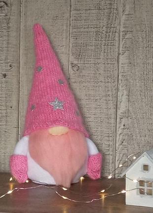 Милий скандинавський гном. різдвяний текстильний гном. інтер'єрний гном під ялинку .1 фото