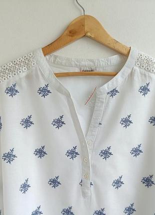 Рубашка р.22 (наш р.54-56) damart вышитая женская рубашка блуза2 фото