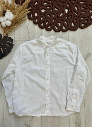 Белая льняная рубашка 9-10 лет [134 см]