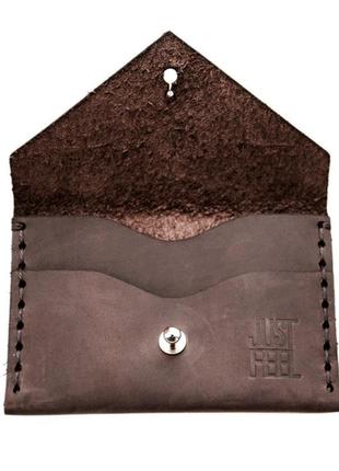 Картхолдер кожаный "конверт" brown4 фото