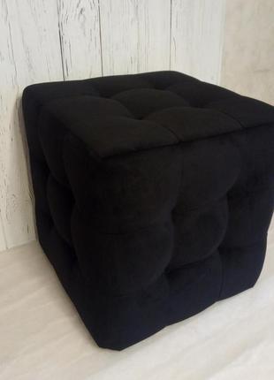 Пуф квадратний куб 45х45 см чорний trinity164 фото