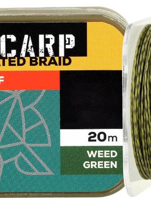 Поводочный материал 35lb 20м gc g.carp coated braid stiff weed green