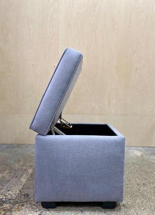 Квадратний пуф зі скринькою для зберігання lucky 11 47х47 см серый4 фото