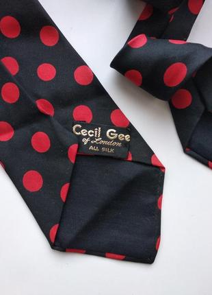 ☕️🎩🌂 стильный винтажный шелковый галстук унисекс премиум бренд cecil gee☕️🎩🌂4 фото
