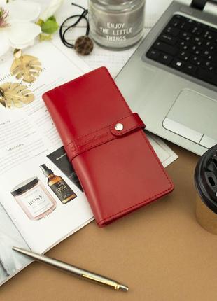 Подарочный женский набор handycover №51: кошелек + ключница (красный)4 фото