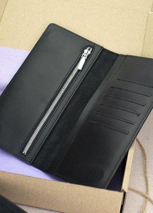 Подарочный набор мужской handycover №52: кошелек + ключница + ремень (черный)7 фото