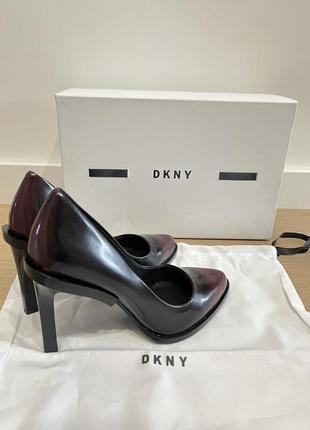 Dkny обувь туфли 37 р оригинал кожаные туфли бордо6 фото