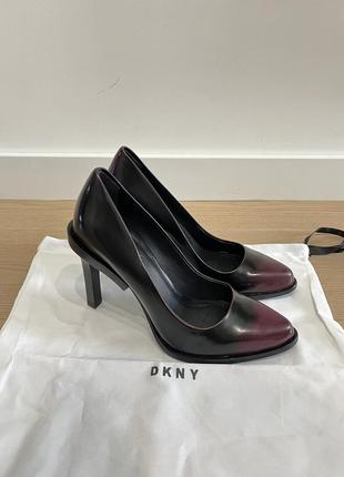 Dkny обувь туфли 37 р оригинал кожаные туфли бордо4 фото