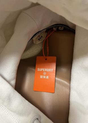 Кофта толстовка худи белая с лого superdry9 фото