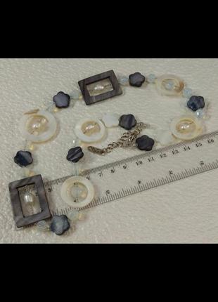 Намисто натуральний перли, натуральний перламутр, місячний камінь, європейський вінтаж5 фото